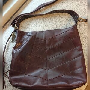 L Martino Angel Hobo Crossbody Bag Brown Quality Leather EUC Large